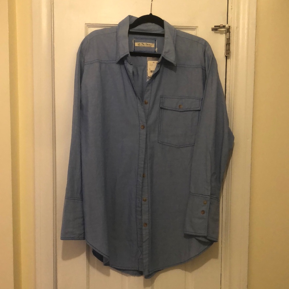 NWT Free People Blue Denim Shirt
